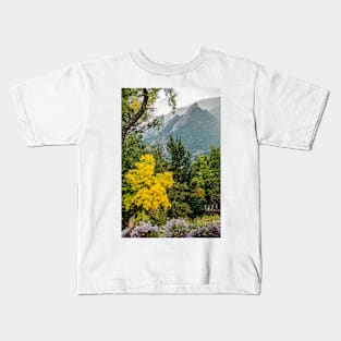 Flatirons Fall Silhoette Kids T-Shirt